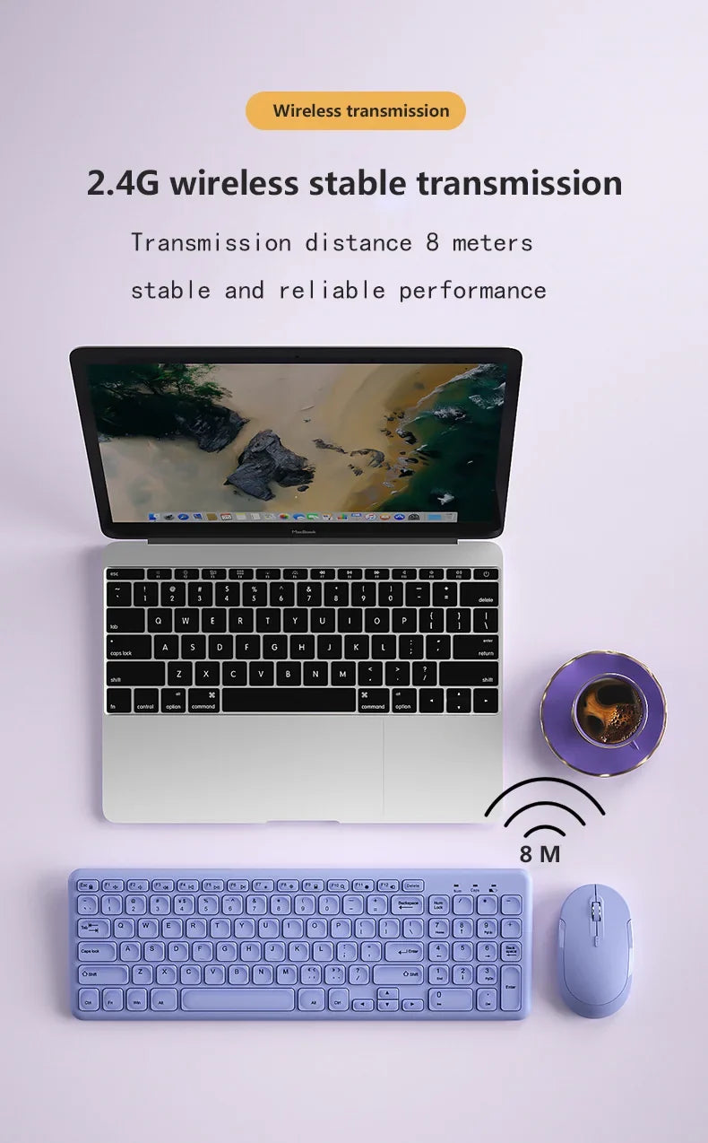 2-piece purple wireless keyboard and mouse set by FLIPSTYLEZLLC; ultra-thin ergonomic design on Tampa Home & Garden Store