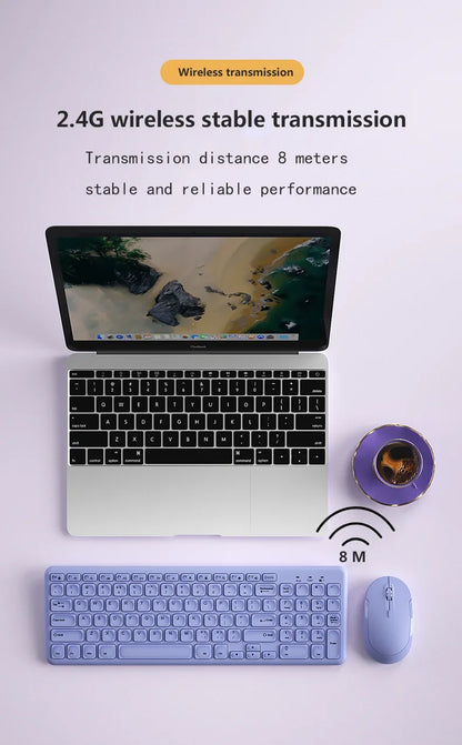 2-piece purple wireless keyboard and mouse set by FLIPSTYLEZLLC; ultra-thin ergonomic design on Tampa Home & Garden Store