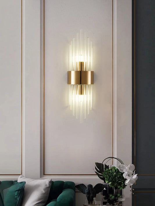 Crystal Wall Sconce G9 – Gold/Black Stainless Steel Light for Bedroom & Living Room - Tampa Home & Garden Store