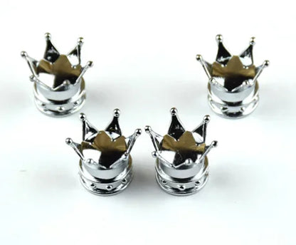 4pcs crown valve caps chrome BikerZoneZ valvecaps for motor vehicle tire accessories on Tampa Home & Garden Store