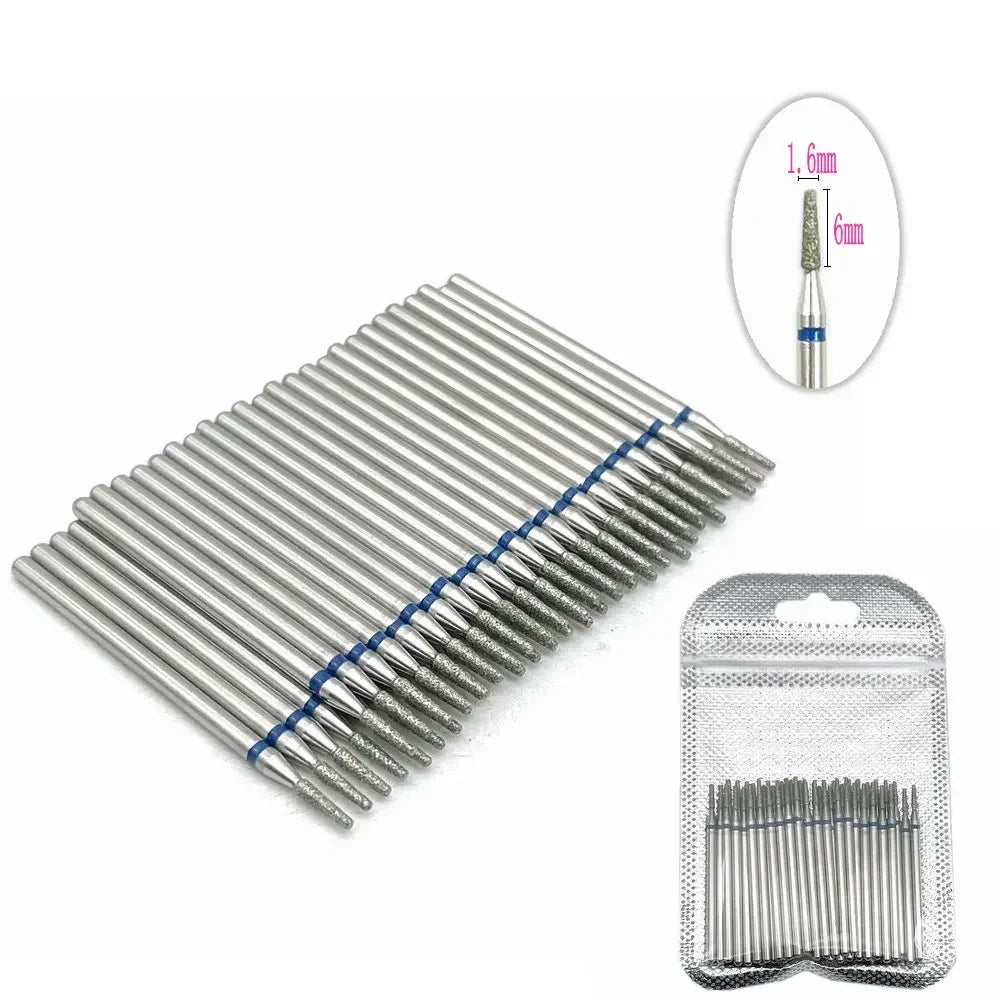 50pc diamond nail drill bit set silver bits for manicure and cuticle cleanup on Tampa Home & Garden Store