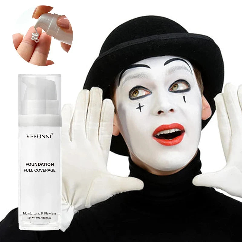 White liquid foundation by Silcy Skin, full coverage cream formula, pump bottle for cosplay on Tampa Home & Garden Store