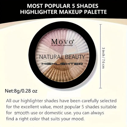 2pcs 5 color highlighter palette by Silcy Skin with pearly shimmer for contouring on Tampa Home & Garden Store