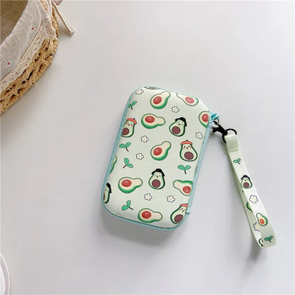 Lanyard storage bag case with avocado print fabric and teal trim, includes wrist strap on Tampa Home & Garden Store
