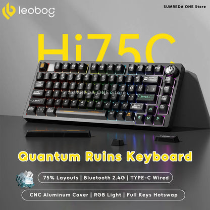 Leobog Hi75C aluminum wireless mechanical keyboard kit with RGB, 75% layout on Tampa Home & Garden Store