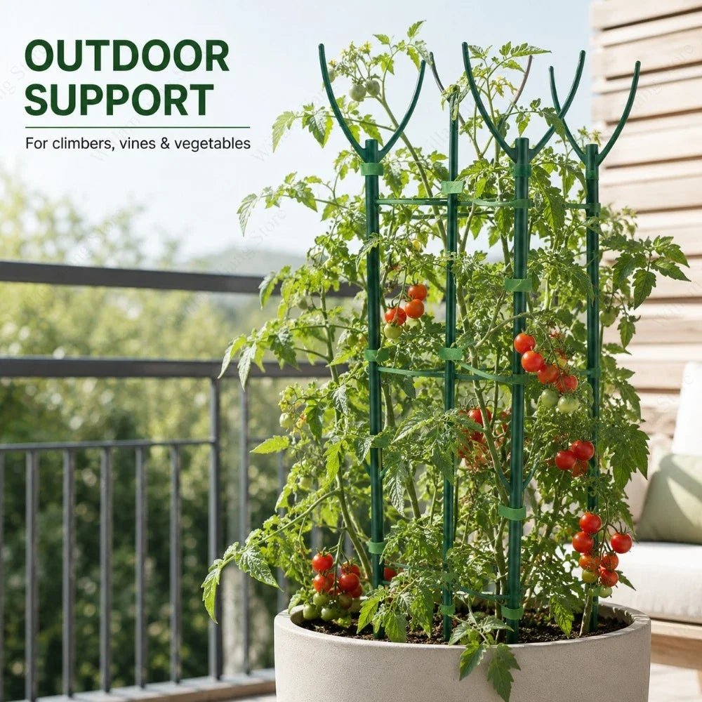 Tall Stackable Plant Support Stakes and Ties