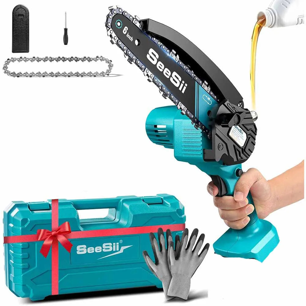 Seesii 6 Inch Cordless Chainsaw and Pruning Saw