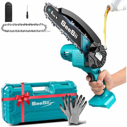 Seesii 6 Inch Cordless Chainsaw and Pruning Saw