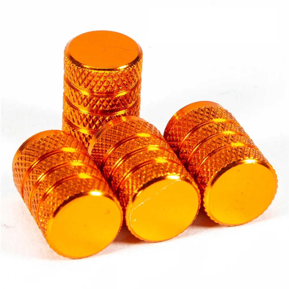 Valve stem caps, orange knurled, 4-pack for motor vehicle tire accessories by BikerZoneZ on Tampa Home & Garden Store