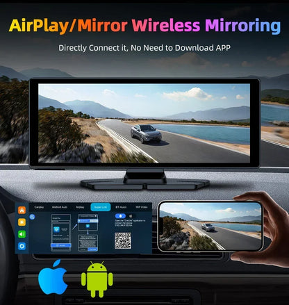 10.26-inch portable CarPlay wireless touchscreen car stereo with display and phone mirroring on Tampa Home & Garden Store