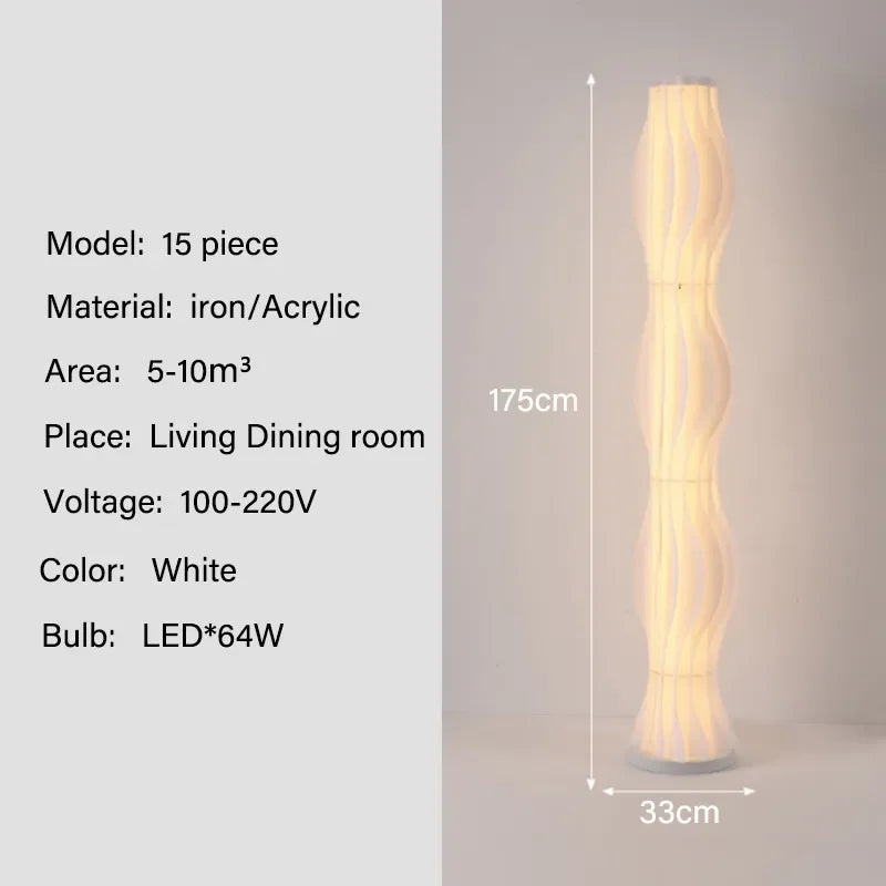 Perfecsy white Nordic Grass Skirts LED floor lamp, 175cm, living room decor iron/acrylic on Tampa Home & Garden Store