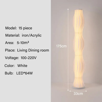 Perfecsy white Nordic Grass Skirts LED floor lamp, 175cm, living room decor iron/acrylic on Tampa Home & Garden Store