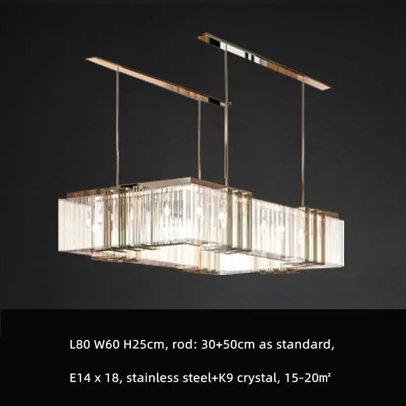 DecorBites Luxe E14 LED Crystal Pendant Chandelier gold finish with crystal prisms on Tampa Home & Garden Store