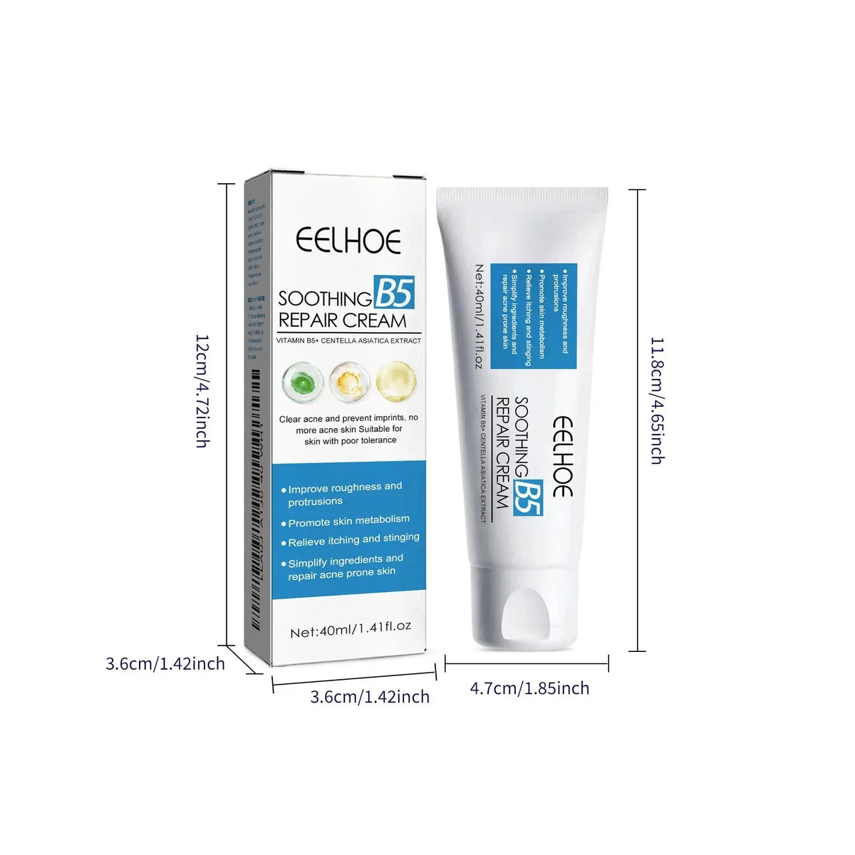 EELHOE Soothing B5 Repair Cream box and tube for dry skin blue label on Tampa Home & Garden Store