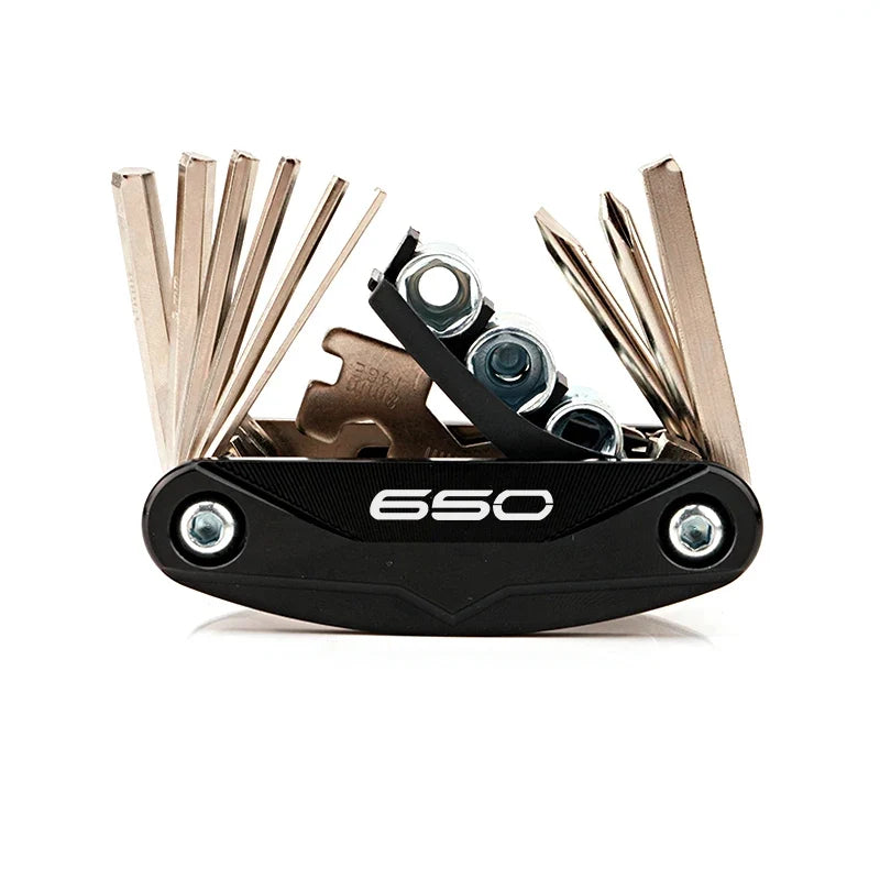 Motorcycle/Bicycle Multi-Tool black handle with brass-colored hex wrenches model 650 on Tampa Home & Garden Store