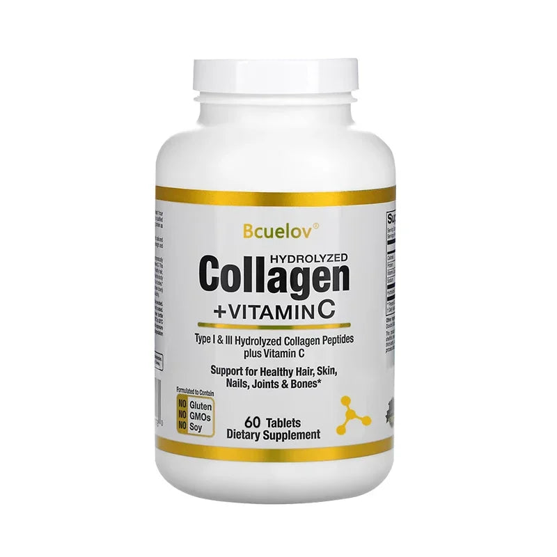 Silcy Skin bcuelov Hydrolyzed Collagen + Vitamin C bottle, white plastic container on Tampa Home & Garden Store