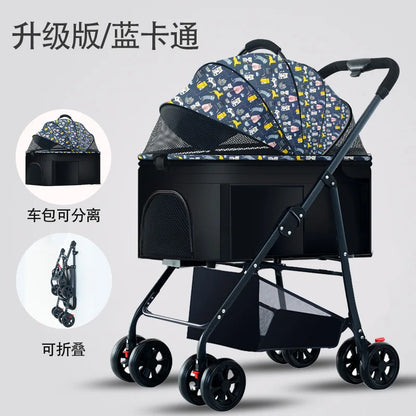 3-in-1 dog stroller with removable carrier, black frame and canopy for medium dogs up to 55 lbs on Tampa Home & Garden Store