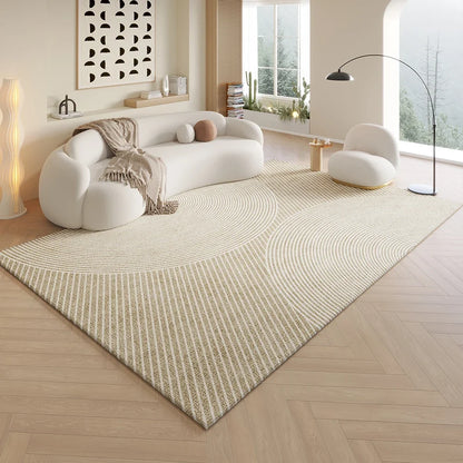 VIKAMA Cream Style Lineage floor mat anti-slip rug for living room, large beige sofa carpet on Tampa Home & Garden Store