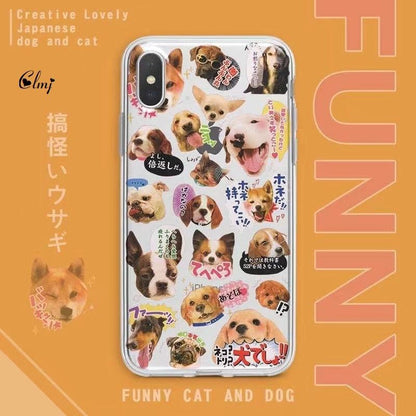 iPhone case with cute cat and dog cartoon stickers on clear silicone cover on Tampa Home & Garden Store