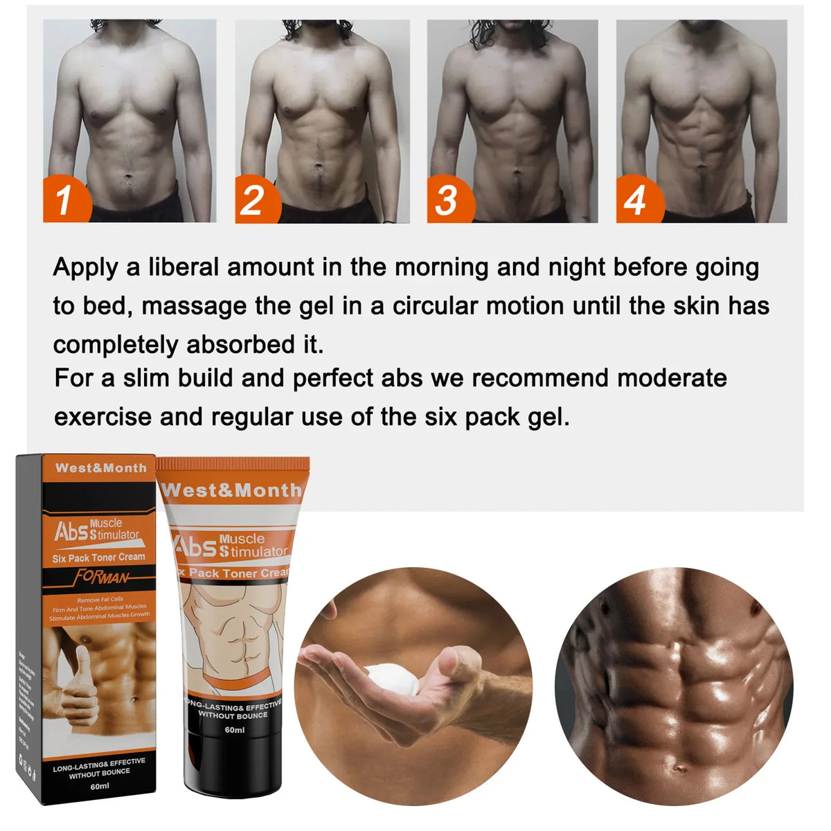 Abdominal Muscle Cream Silcy Skin – six-pack toner packaging and abs imagery on Tampa Home & Garden Store