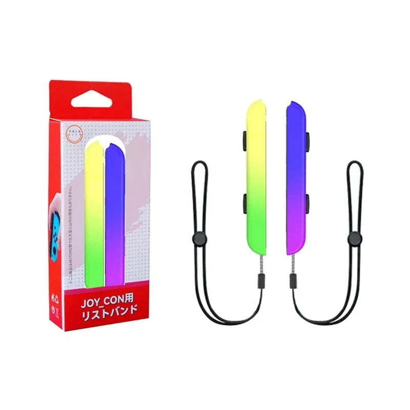 Joy-Con wrist strap 2-pack for Nintendo Switch in rainbow gradient with black lanyards on Tampa Home & Garden Store