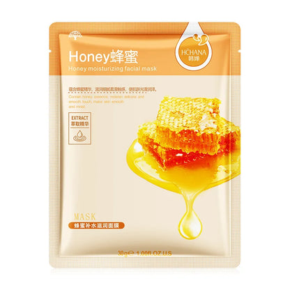 Honey moisturizing facial mask sachet with honeycomb and dripping honey on orange packaging on Tampa Home & Garden Store