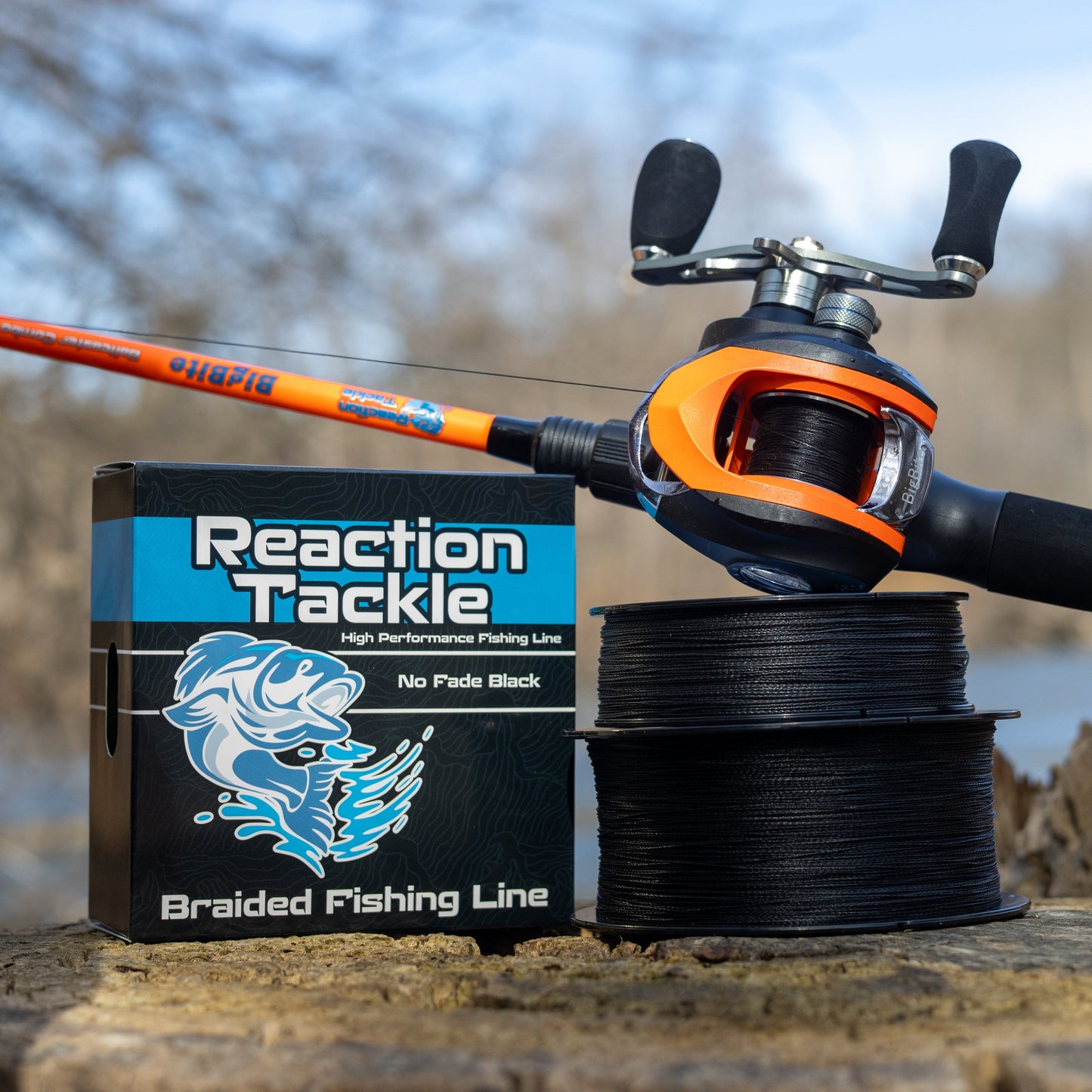 Ligne de pêche tressée Reaction Tackle - Noir inaltérable