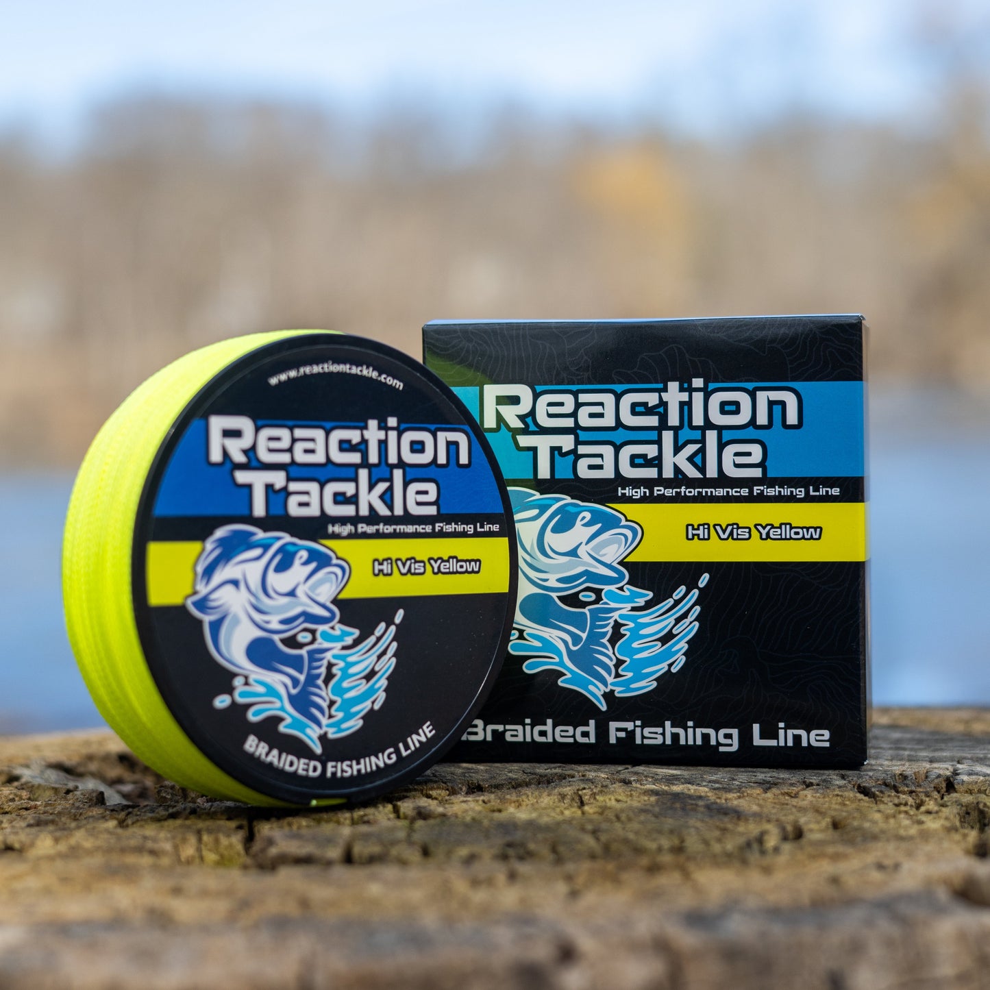 Línea de pesca trenzada Reaction Tackle - Amarillo de alta visibilidad