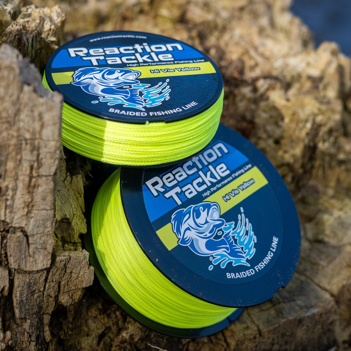 Línea de pesca trenzada Reaction Tackle - Amarillo de alta visibilidad