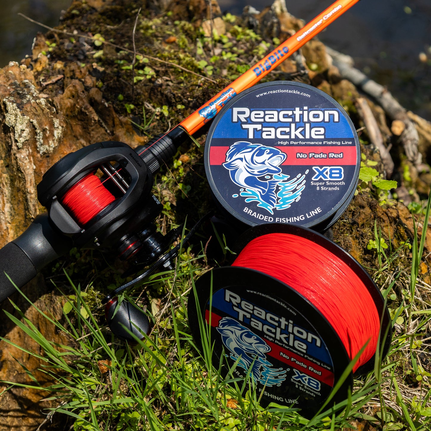 Ligne de pêche tressée Reaction Tackle X8 - Rouge inaltérable, 8 brins - NEUVE