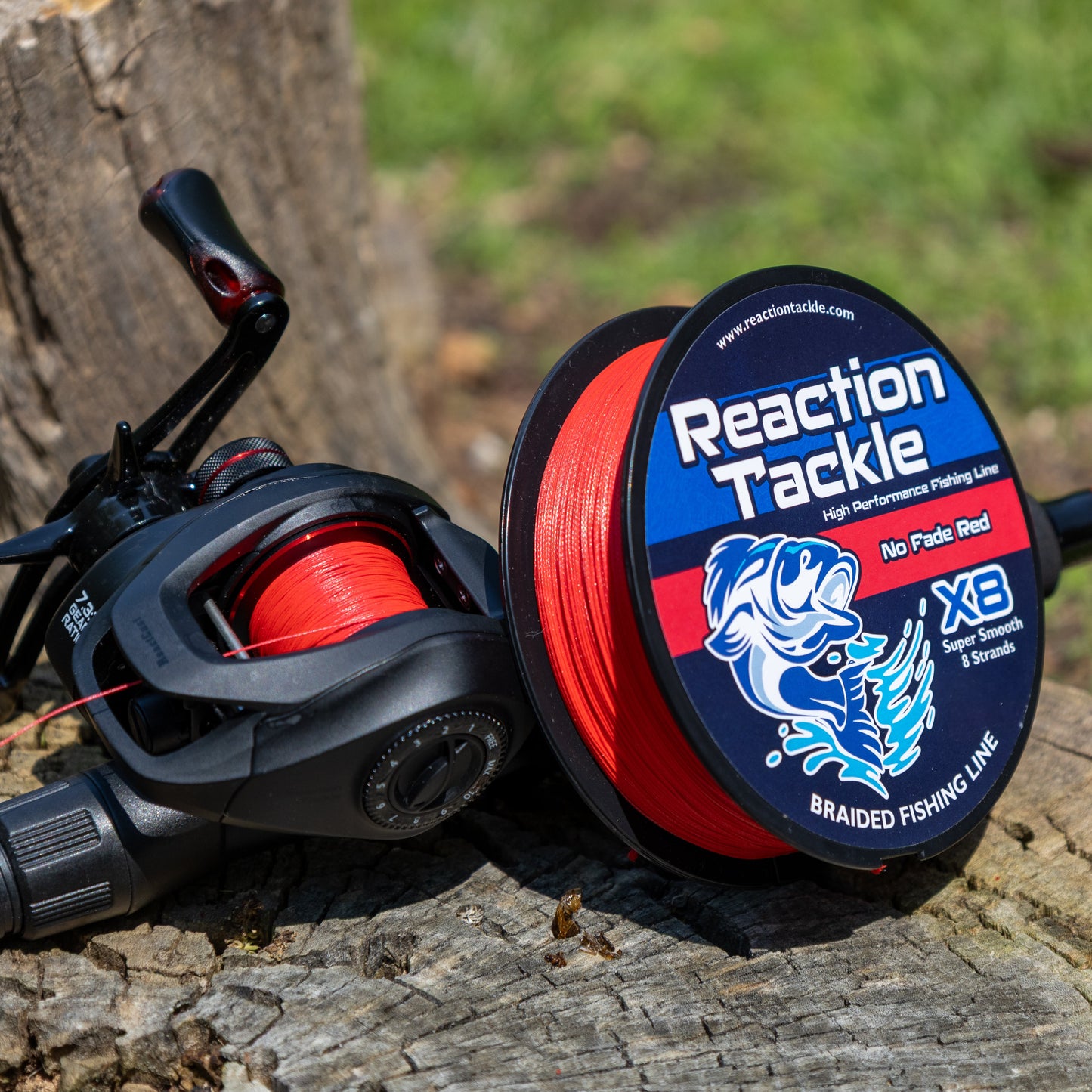 Ligne de pêche tressée Reaction Tackle X8 - Rouge inaltérable, 8 brins - NEUVE