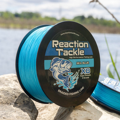 Ligne de pêche tressée Reaction Tackle X8 - Bleu marine, 8 brins