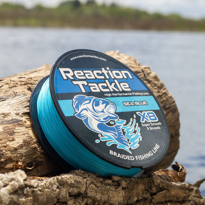Ligne de pêche tressée Reaction Tackle X8 - Bleu marine, 8 brins