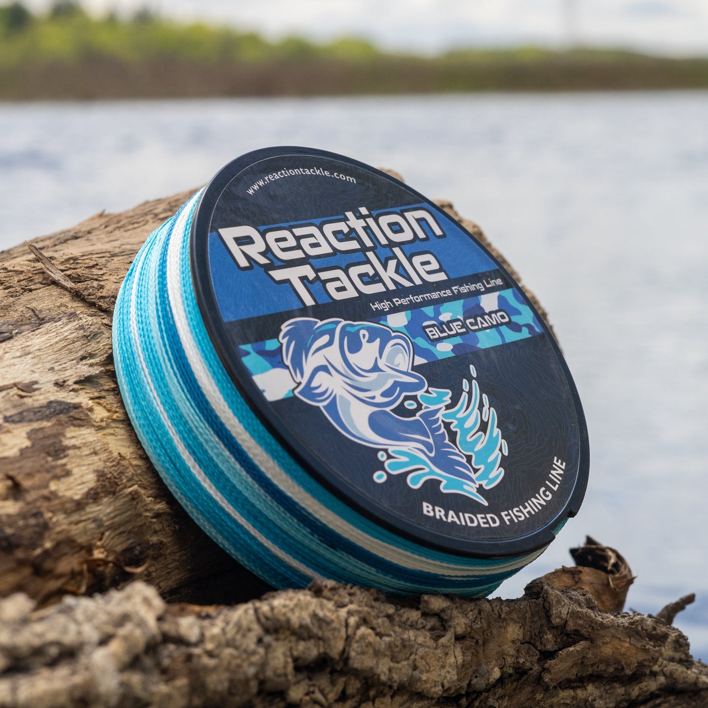 Línea de pesca trenzada Reaction Tackle - Camuflaje azul