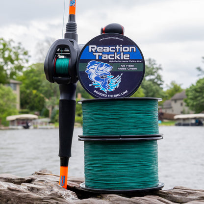 Línea de pesca trenzada Reaction Tackle - Sin decoloración, verde musgo - NUEVA