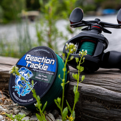 Línea de pesca trenzada Reaction Tackle - Sin decoloración, verde musgo - NUEVA
