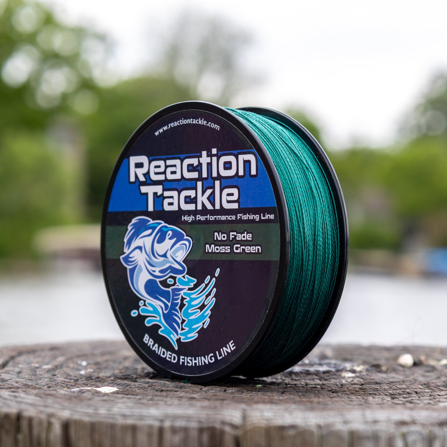Línea de pesca trenzada Reaction Tackle - Sin decoloración, verde musgo - NUEVA