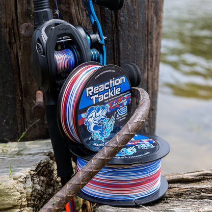 Ligne de pêche tressée Reaction Tackle X8 - Camouflage USA 8 brins - NEUVE