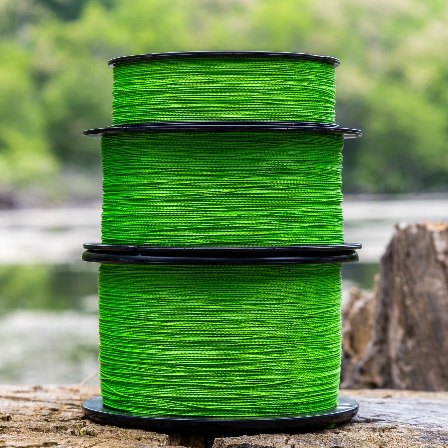 Línea de pesca trenzada Reaction Tackle - Sin decoloración, verde de alta visibilidad - NUEVA