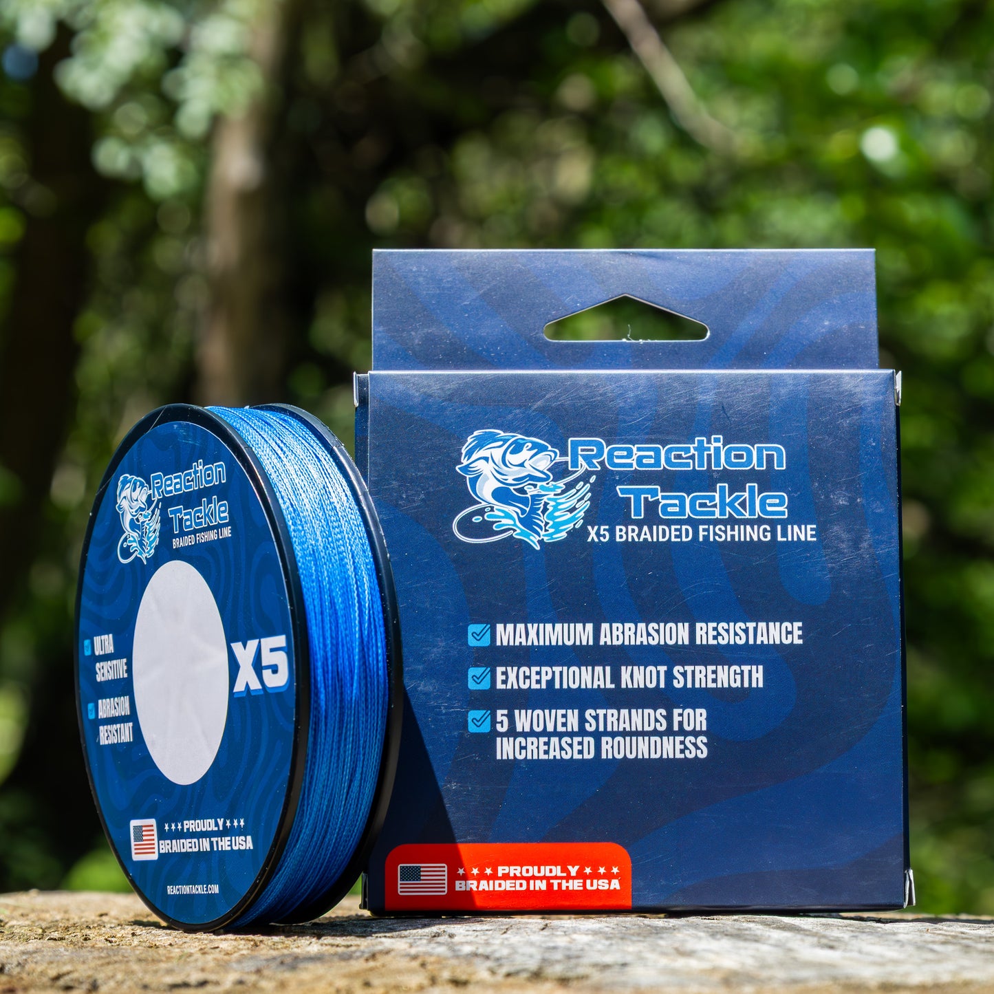 Línea de pesca Reaction Tackle TRENZADA EN EE. UU. - 5X - NUEVA