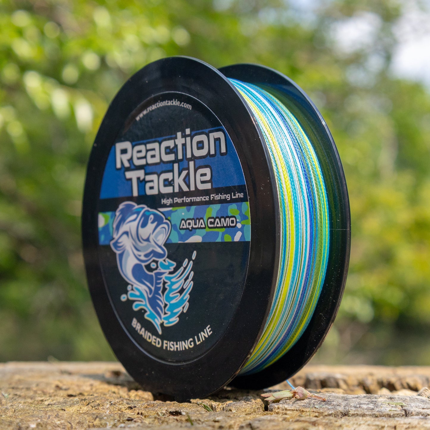 Ligne de pêche tressée Reaction Tackle - Camouflage Aqua