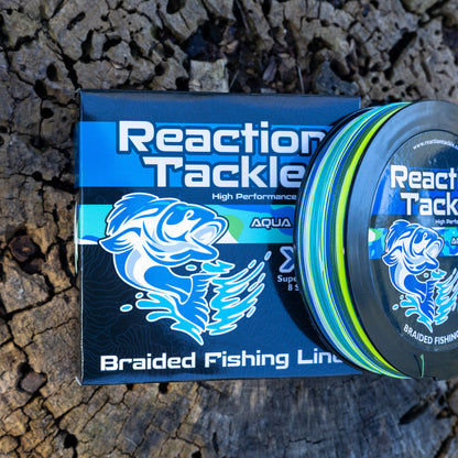 Ligne de pêche tressée Reaction Tackle X8 - Aqua Camo 8 brins