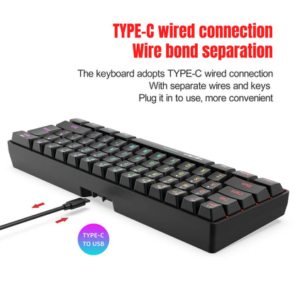Wireless keyboard and mouse combo 60% compact, RGB backlit keys, black, Type-C cable included on Tampa Home & Garden Store
