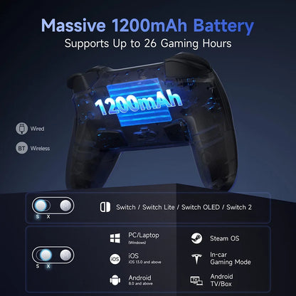 EasySMX S10 wireless gamepad with RGB joystick and 1200mAh battery for Switch FLIPSTYLEZLLC on Tampa Home & Garden Store