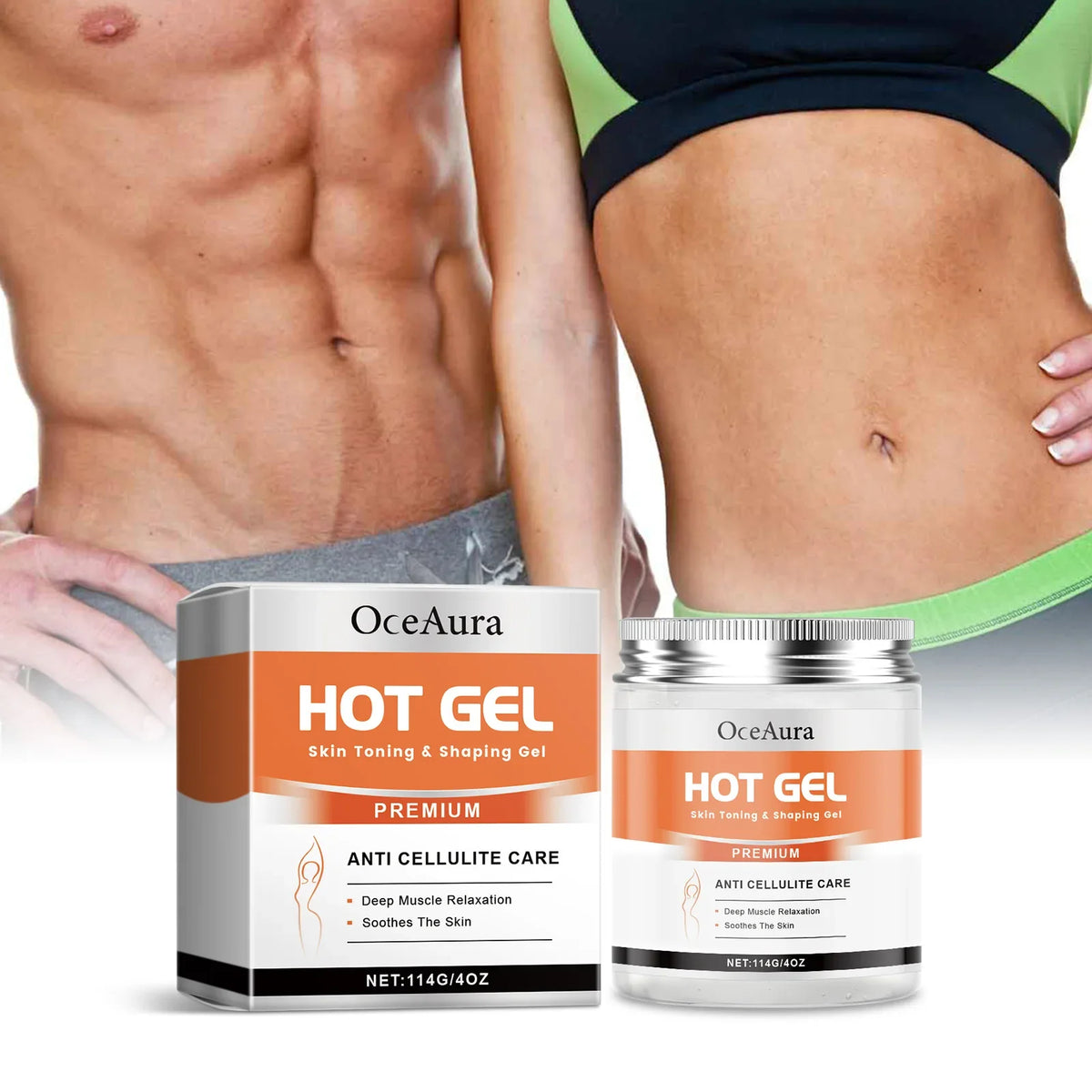 Hot Gel Anti Cellulite Care by Silcy Skin dual 114g jars with orange label on Tampa Home & Garden Store