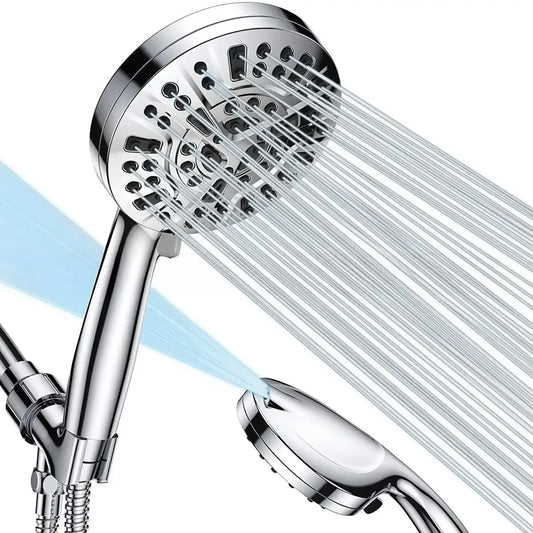 High Pressure Shower Head with Handheld & 10 Spray Modes, Stainless Steel Hose - Tampa Home & Garden Store