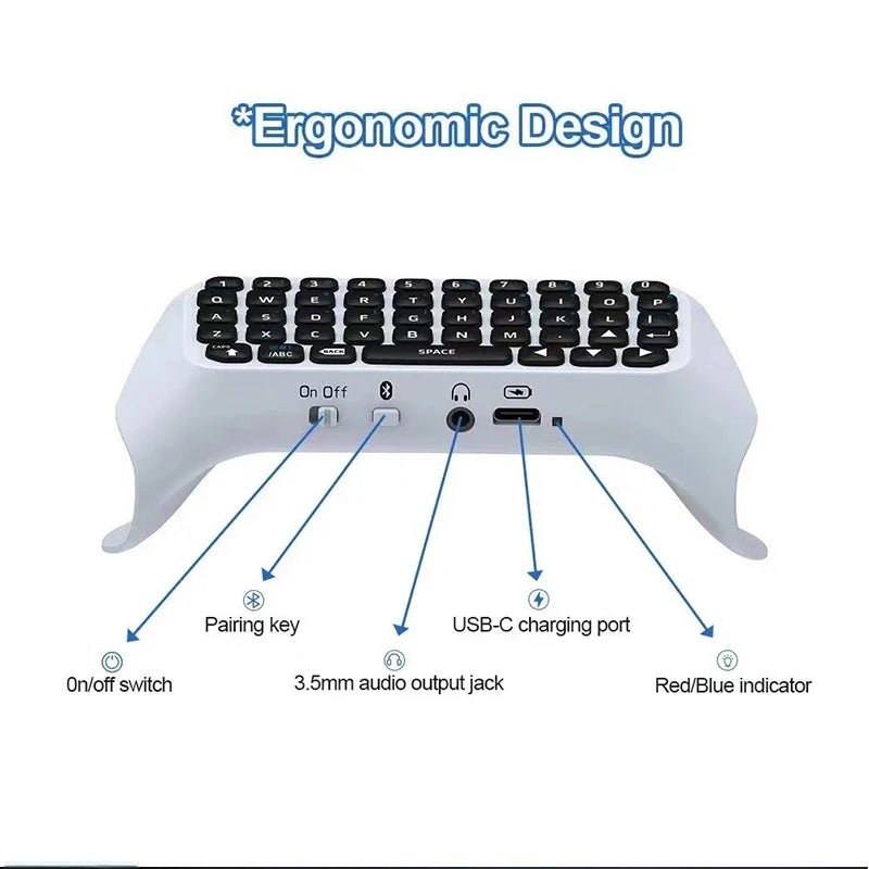 Wireless PS5 keyboard by FLIPSTYLEZLLC, white ergonomic gamepad keyboard and USB-C charging port on Tampa Home & Garden Store