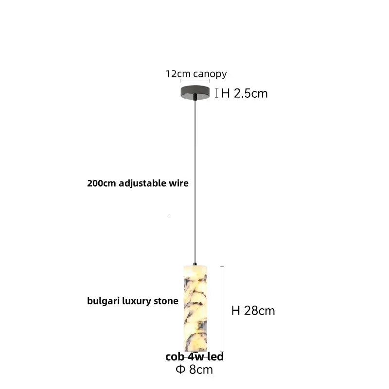 DecorBites LED Pendant Lamp with bulgari stone, cob 4W LED, 8cm dia on Tampa Home & Garden Store
