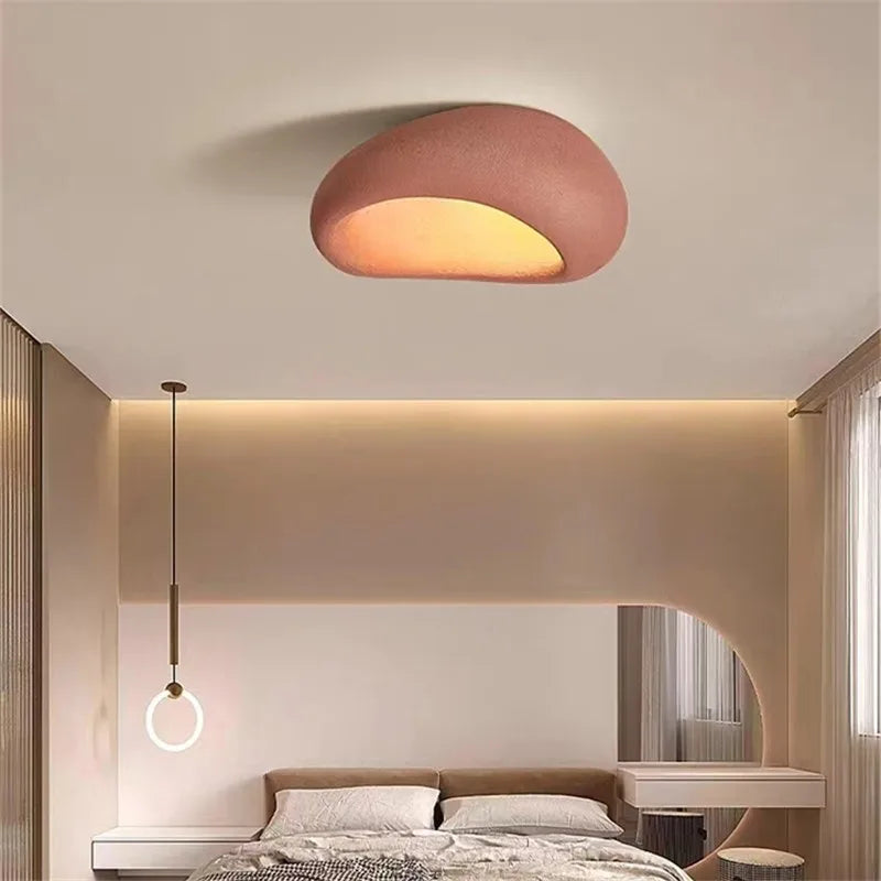 DecorBites Khmara E27 ceiling light in pink dome, warm glow, Nordic Wabi Sabi bedroom decor on Tampa Home & Garden Store