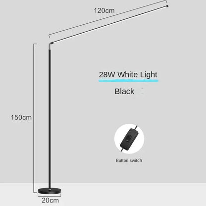DecorBites LED Floor Lamp black metal minimalist reading fixture with 28W white light on Tampa Home & Garden Store